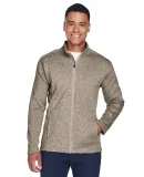 DG793 Devon & Jones Men's Bristol Full-Zip Sweater KHAKI HEATHER