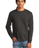 Champion CC8C Logo Long-Sleeve Tagless Tee in Charcoal heather