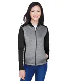 DG796W Devon & Jones Ladies' Newbury Colorblock M? BLK HTH/ D GR HT