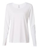 W3009 All Sport Ladies' Performance Long-Sleeve T- White