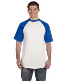 423 Augusta Sportswear Adult Short-Sleeve Baseball in White/ royal