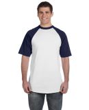 423 Augusta Sportswear Adult Short-Sleeve Baseball in White/ navy