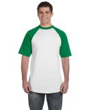 423 Augusta Sportswear Adult Short-Sleeve Baseball in White/ kelly