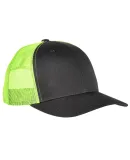 Yupoong 6606 Retro Trucker Hat in Charcoal/ neon green