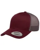 Yupoong 6606 Retro Trucker Hat in Maroon/ grey