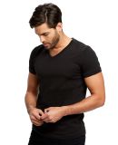 US Blanks US2200 Men's V Neck T Shirts in Black