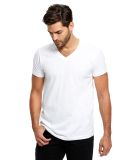 US Blanks US2200 Men's V Neck T Shirts in White