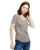 US Blanks US333 Womens Slub Burnout Tee in Tri grey