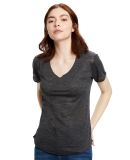 US Blanks US333 Womens Slub Burnout Tee in Tri black