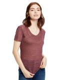 US Blanks US333 Womens Slub Burnout Tee in Tri burgundy