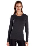 US Blanks US190 Women's Long Sleeve Tee in Heather charcoal