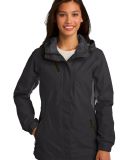 Port Authority L322    Ladies Cascade Waterproof J in Blk/magnet gry