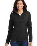 Port Authority L806 Ladies Pinpoint Mesh 1/2-Zip in Black