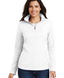 Port Authority L806 Ladies Pinpoint Mesh 1/2-Zip in White