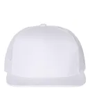 Mega Cap 6997B Flat Bill Six-Panel Trucker Cap White