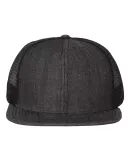 Mega Cap 6997B Flat Bill Six-Panel Trucker Cap Black Denim