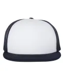 Mega Cap 6875 Foam Front Flat Bill Trucker Cap White/ Navy