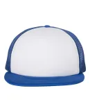 Mega Cap 6875 Foam Front Flat Bill Trucker Cap White/ Royal