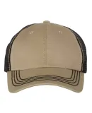 Mega Cap 6894 Washed Twill Trucker Cap Khaki/ Black