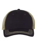 Mega Cap 6894 Washed Twill Trucker Cap Navy/ Khaki