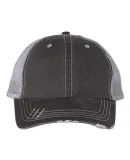 Mega Cap 6990 Herringbone Unstructured Trucker Cap Black/ Grey