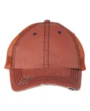 Mega Cap 6990 Herringbone Unstructured Trucker Cap Orange/ Navy