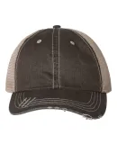Mega Cap 6990 Herringbone Unstructured Trucker Cap Brown/ Khaki