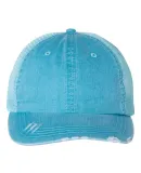 Mega Cap 6990 Herringbone Unstructured Trucker Cap Aqua/ Aqua