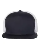 Mega Cap 6997C Flat Bill Five-Panel Trucker Cap in Navy/ white