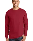 5186 Hanes 6.1 oz. Ringspun Cotton Long-Sleeve Bee Deep Red