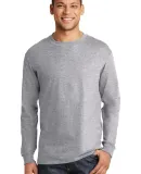 5186 Hanes 6.1 oz. Ringspun Cotton Long-Sleeve Bee Light Steel