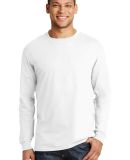 Hanes 5186 6.1 oz. Ringspun Cotton Long-Sleeve Bee in White