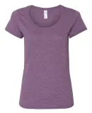 Gildan 64550L Softstyle Women's Deep Scoopneck T-S HTHR AUBERGINE