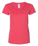 Gildan 64550L Softstyle Women's Deep Scoopneck T-S HEATHER RED