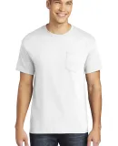 Gildan 5300 Heavy Cotton T-Shirt with a Pocket in White