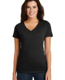 District Made DM3501    Ladies Super Slub   V-Neck Black