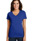 District Made DM3501    Ladies Super Slub   V-Neck Deep Royal