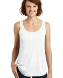 District Made DM414    Ladies Drapey Tank White