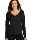 District Made DM413    Ladies Drapey Long Sleeve T Black