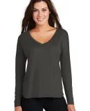 District Made DM413    Ladies Drapey Long Sleeve T Charcoal