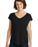 District Made DM416    Ladies Drapey Cross-Back Te Black