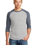 Alternative 05057BP Dugout Vintage Baseball Tee in Silver/vnt nvy