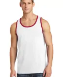 Port & Company PC54TT Core Cotton Tank Top White/Red