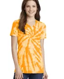 Port & Company LPC147V Ladies Tie-Dye V-Neck Tee Gold