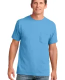 Port & Co PC54P mpany   Core Cotton Pocket Tee Aquatic Blue