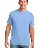 Port & Co PC54P mpany   Core Cotton Pocket Tee Light Blue