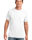 Port & Co PC54P mpany   Core Cotton Pocket Tee White