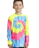 Port & Company PC147YLS Youth Tie-Dye Long Sleeve  Neon Rainbow