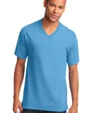 Port & Co PC54V mpany   Core Cotton V-Neck Tee Aquatic Blue