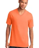 Port & Co PC54V mpany   Core Cotton V-Neck Tee Neon Orange